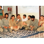 رضا چراغی در کنار شهید کریمی و حاج احمد متوسلیان