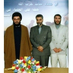 احمد کاظمی در کنار شهید سلیمانی و حسن نصرالله