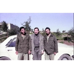 احمد کاظمی در کنار شهید خرازی و رحیم‌صفوی